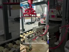 自動回転90度とスタック自動垂直のカーブストーン卸荷機械